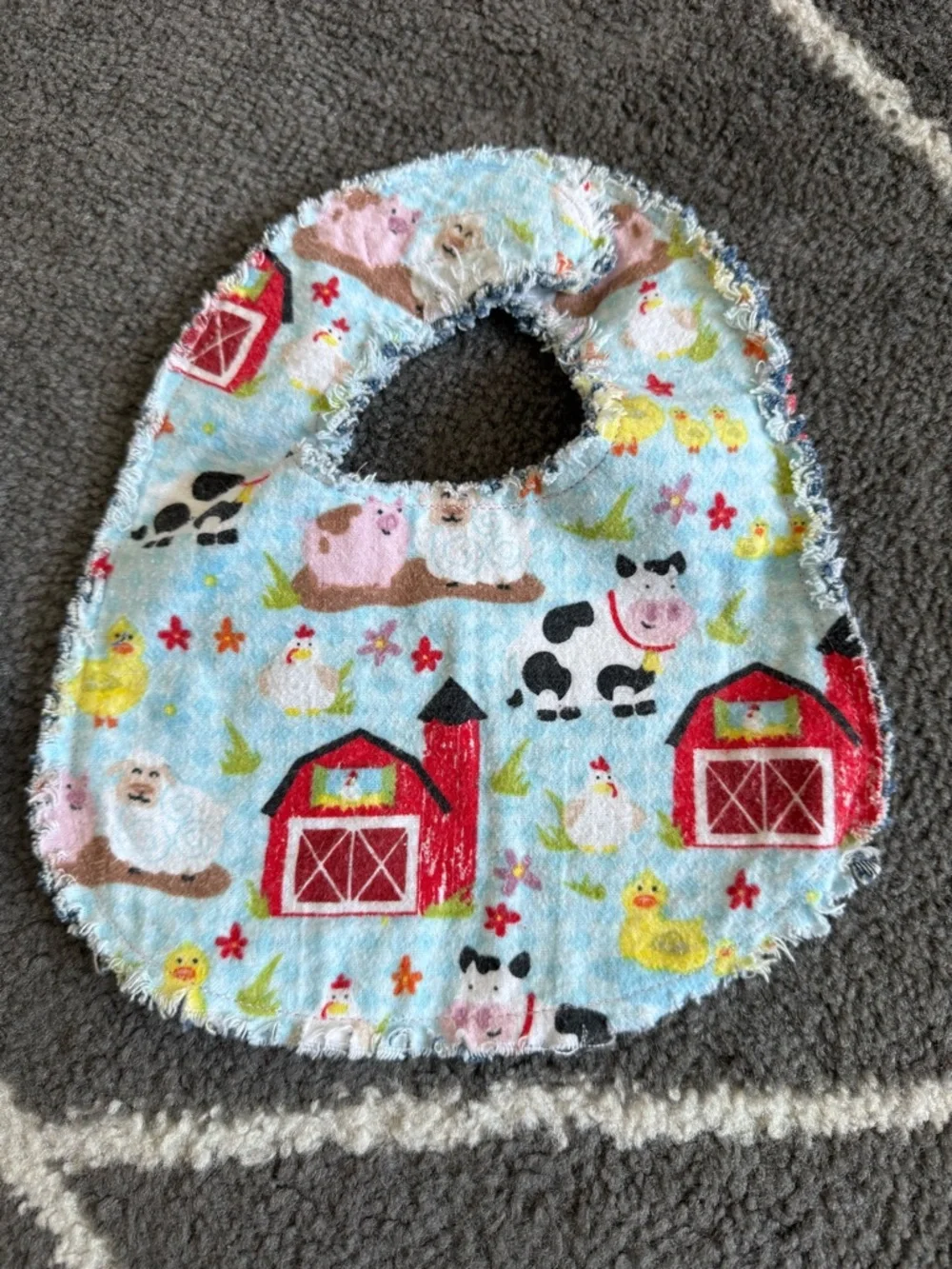 Handmade Farm Animal Baby Bibs -set of 3